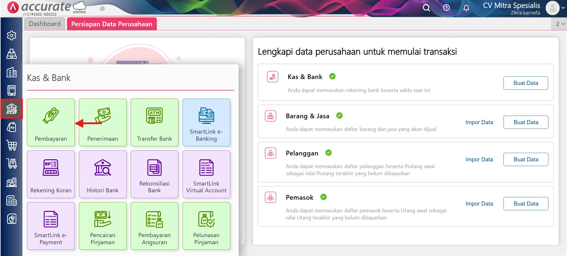 mencatat pembagian deviden